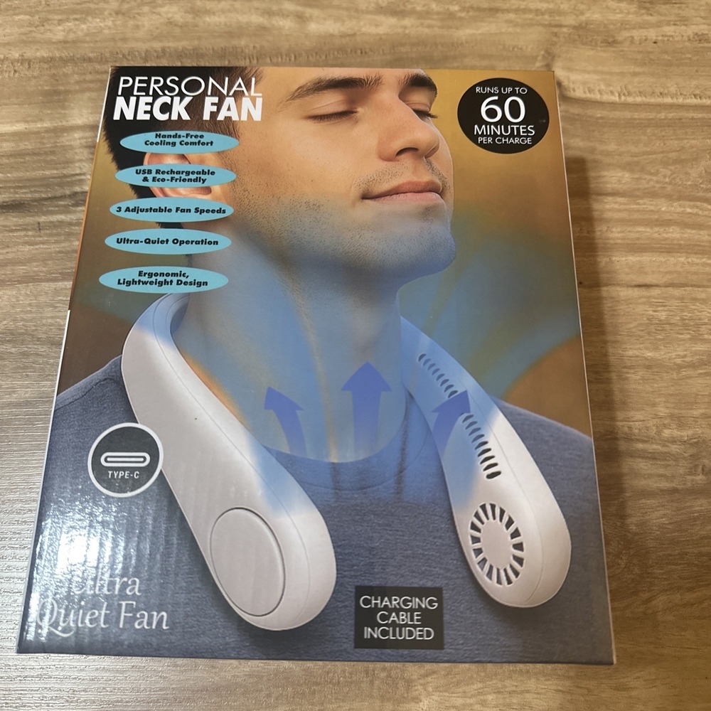 Neck Fan Personal Portable Rechargeable Lightweight Quiet Adjustable Fan Speed
